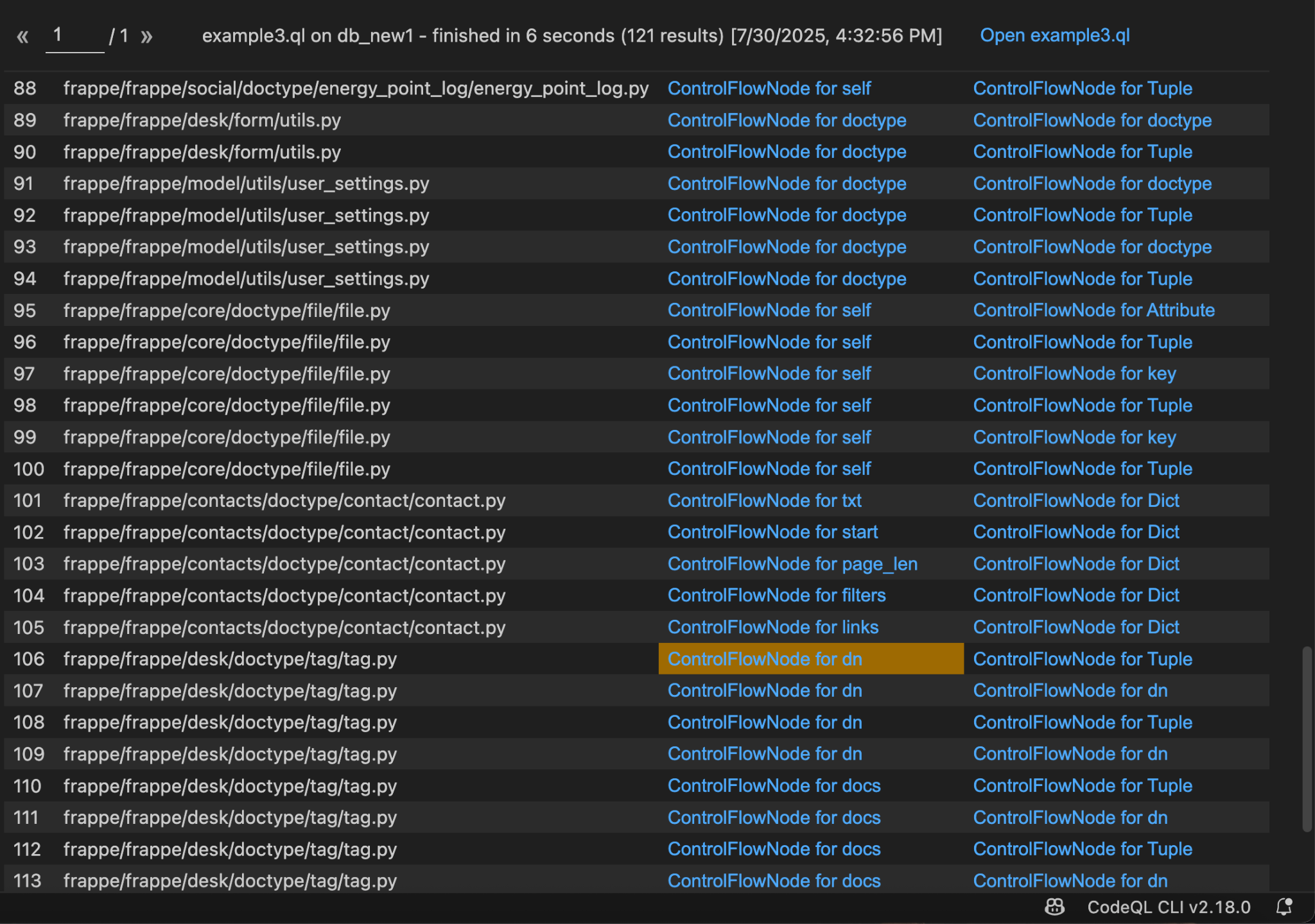 Sau khi thực thi Code QL, sẽ tìm thấy được rất nhiều vị trí “có khả năng” chứa lỗ hổng SQL Injection