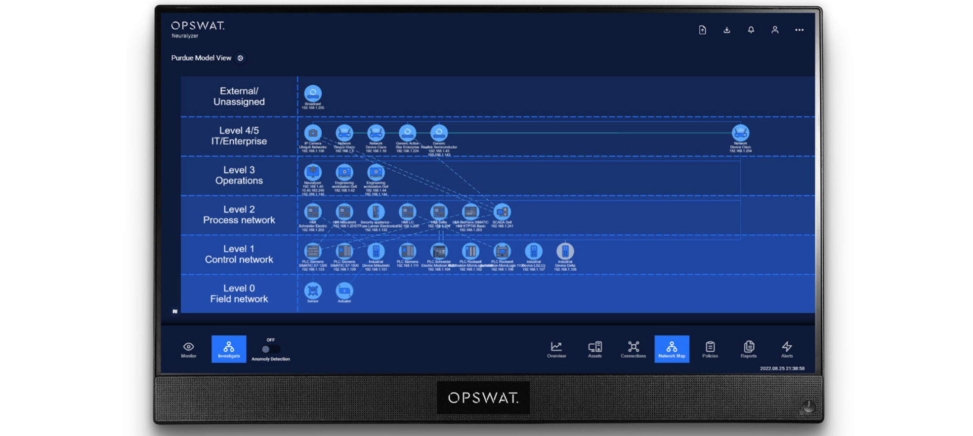 Sơ đồ mạng mô hình Purdue giúp đội ngũ bảo mật lập tức nhận ra các kết nối trái phép hoặc có dấu hiệu bất thường.
